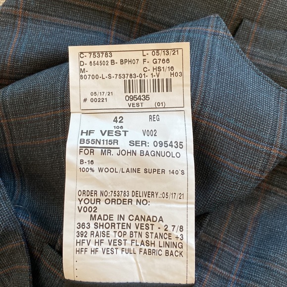 Hickey Freeman vest - Picture 7 of 8